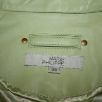 MARIE PHILIPPE естествена кожа, дамско яке, млечнозелен цвят, снимка 4 - Якета - 32422407