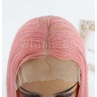 Дълга права розова лейс фронт перука Розалин, снимка 5 - Аксесоари за коса - 32837498