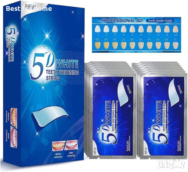 Висококачествени избелващи ленти 5D Teeth Whitening Strips 28бр., снимка 1