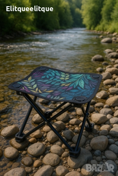Преносима сгъваема табуретка за къмпинг, туризъм, риболов, плаж, снимка 1