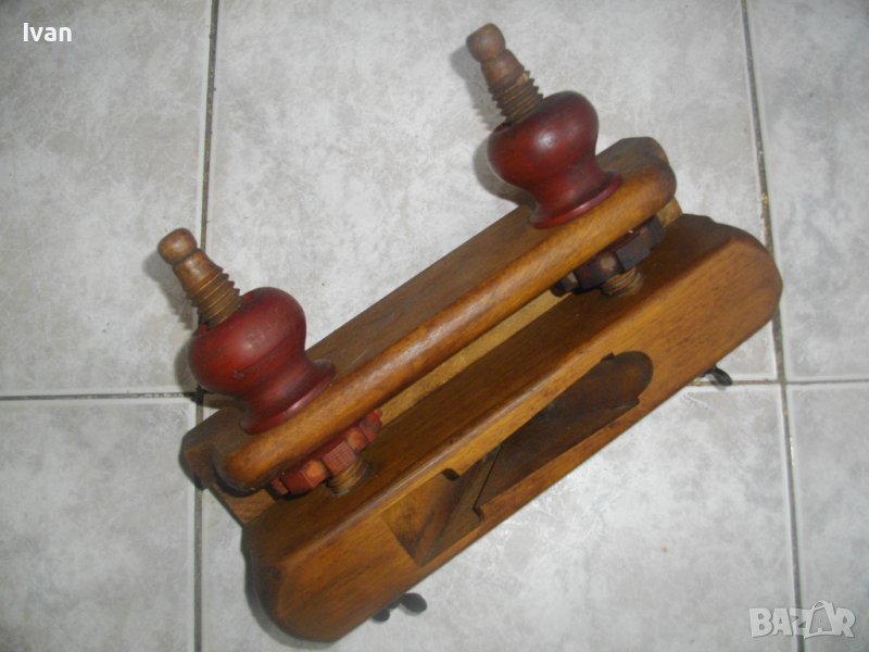 Старинно/Антикварно Профилно Голямо Ръчно Дърводелско Ренде-ОТЛИЧНО Съст-Регулация/Дървени Винтове , снимка 1