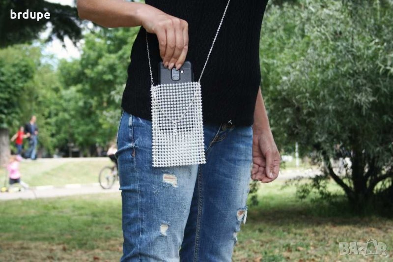 Чанти за телефон с  перли абитуриентски чанти. Булчински чанти, снимка 1
