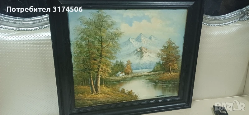 Картина рисувана на платно голяма автограф , снимка 1