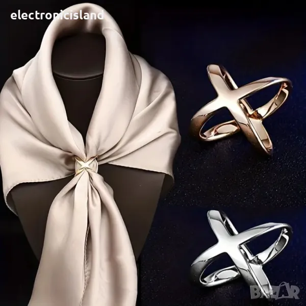 Елегантен кръст, тока, халка, брошка, катарама, пръстен, скобa за шал, блуза, кърпа, снимка 1