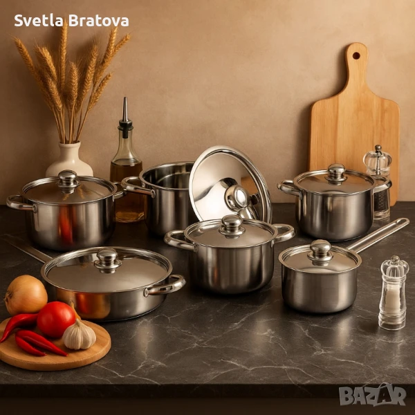 Професионален комплект тенджери Zeiplteir - 12 части, снимка 1