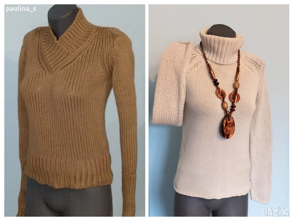 Два различни броя / Винтидж / Памучен пуловер "Zara" basic / Зара памучен пуловер , снимка 1