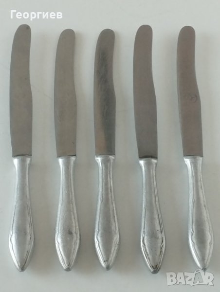5 бр.стари Соц ножа с алуминиеви дръжки, неръждавейка резец ,дълги 21 см., снимка 1
