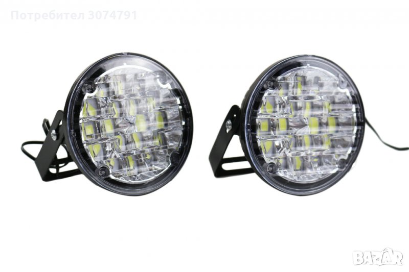 2 бр. Комплект Дневни Светлини Халогени Диодни 18 SMD LED DRL 12V Е4, снимка 1