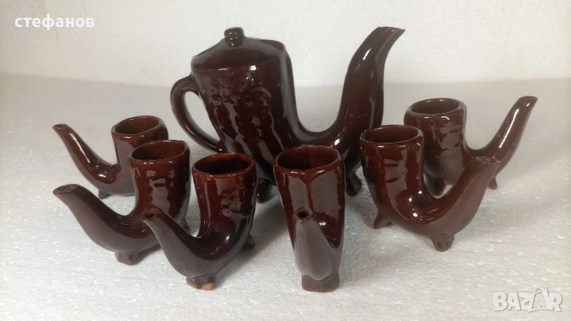 Керамичен комплект за греяна ракия „Хан Крум”, „Ханска шатра”, снимка 1
