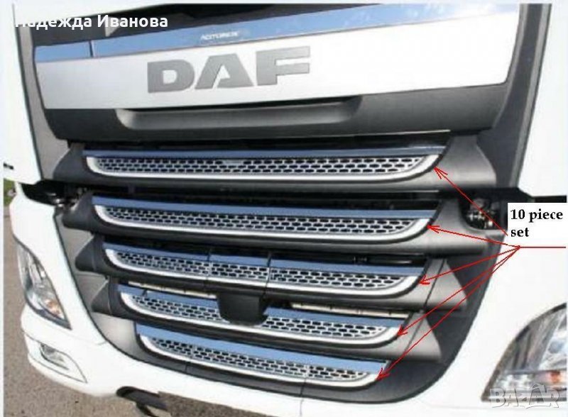 Комплект Декорация радиаторна решетка DAF XF106 EURO6 , снимка 1