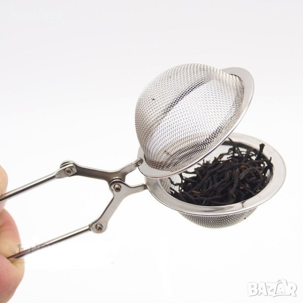 Филтър за чай от неръждаема стомана с дръжка, снимка 1