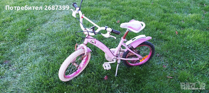 Детско колело розово, снимка 1