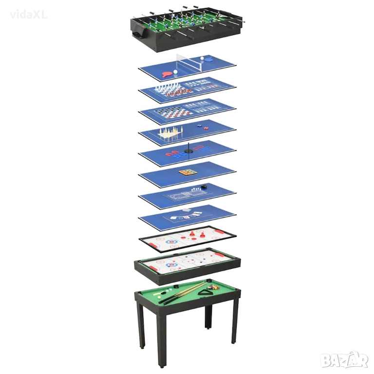 vidaXL Мултифункционална игрална маса 15-в-1, 121x61x82 см（SKU:91945）, снимка 1