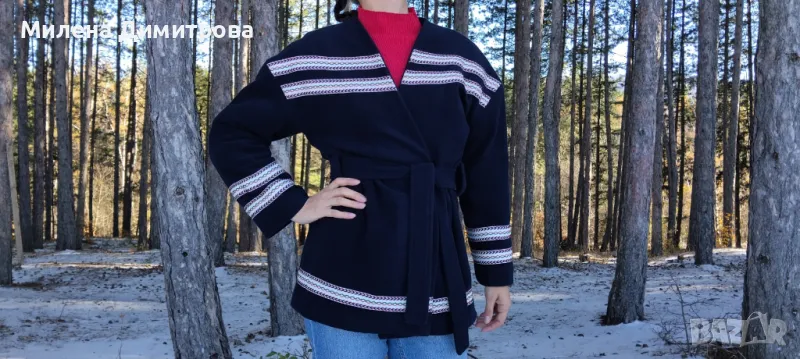 Кашмирено палто тип кимоно ръчна изработка , снимка 1