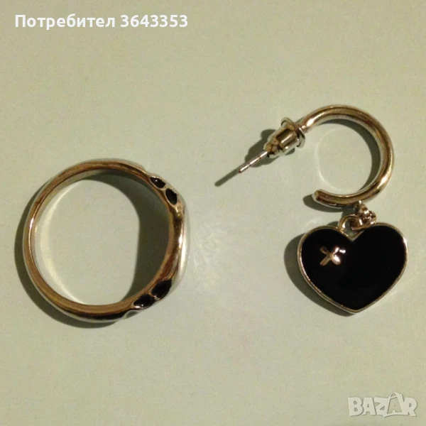 Пръстен с обеца, снимка 1