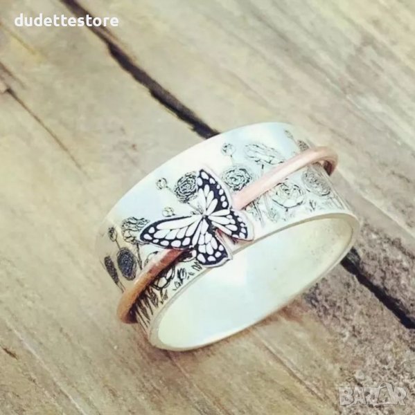 Пръстен с пеперуда, снимка 1