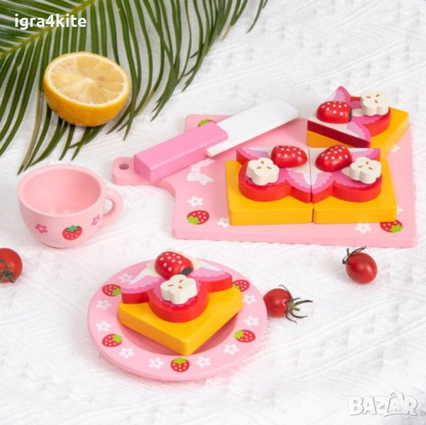 Намалена цена ! Ягодов пай - дървен детски комплект за симулации и игра, снимка 1