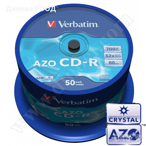 CD-R диск в PVC опак. 50бр. Verbatim AZO 700MB 52X, снимка 1
