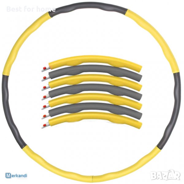 Обръч за въртене Joined Hula Hoop 1 кг* жълто сив, снимка 1
