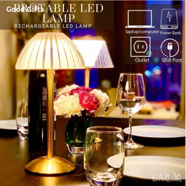 Безжична LED настолна лампа с 3 регулируеми цвята на светлината, снимка 1