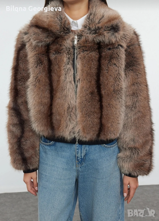 Дамско пухено яке от естествен косъм , снимка 1