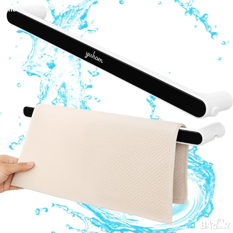 Стенен поставка за кърпи кухня и баня лесен монтаж без пробиване, снимка 1