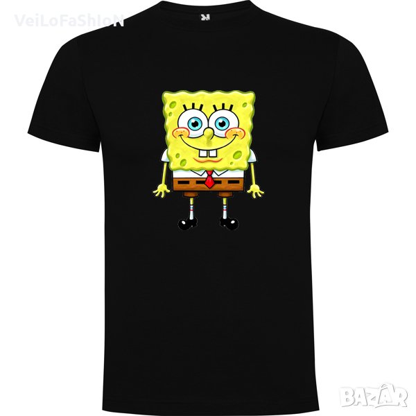Нова детска тениска със Спондж боб (SpongeBob) в черен цвят , снимка 1