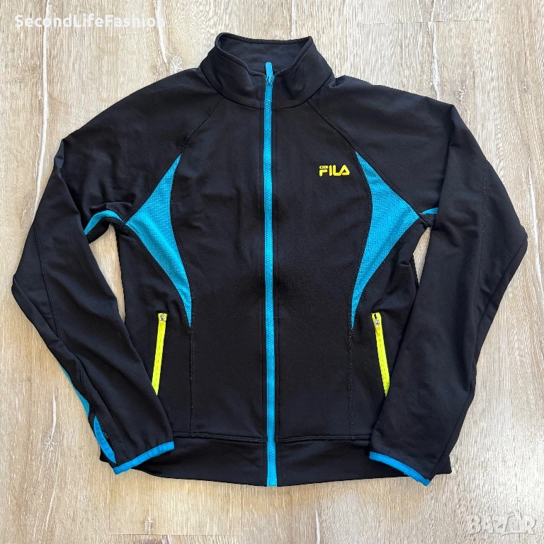 Дамско спортно яке Fila с цип, размер M черно синьо , снимка 1