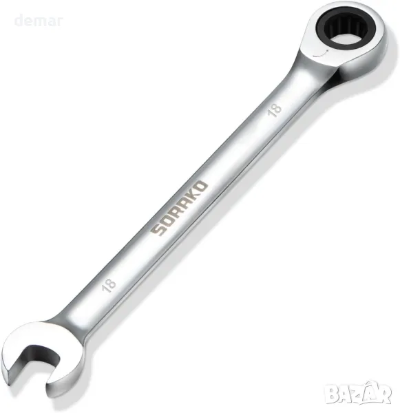 SORAKO тресчотка 18 мм, комбиниран ключ с фиксирана глава, комбиниран ключ с тресчотка, снимка 1