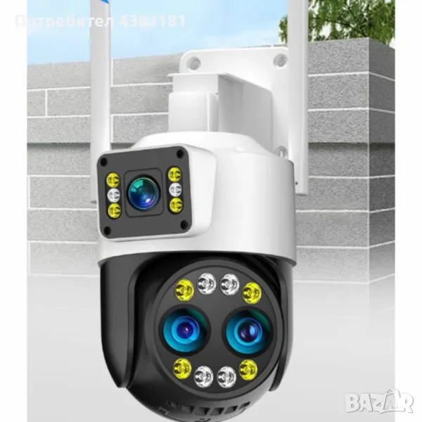 📷 Високотехнологична външна камера за наблюдение с интелигентно нощно виждане и 360° ротация – Перф, снимка 1