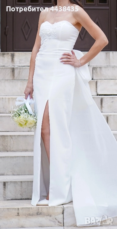 Елегантна бяла рокля за сватба / годеж, снимка 1