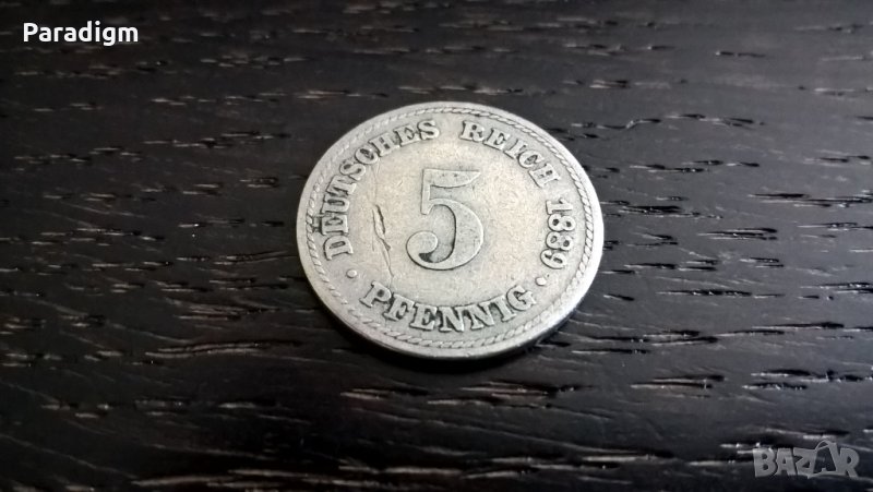 Райх монета - 5 пфенига | 1889г.; серия A, снимка 1