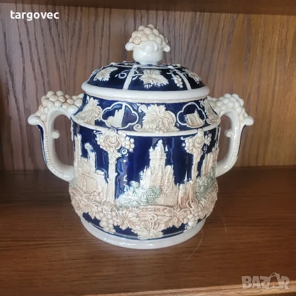 разкошен немски ръчно гравиран буркан румтоп, снимка 1