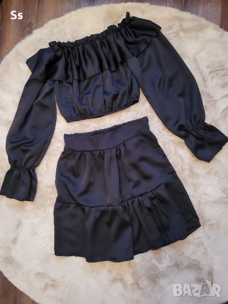 нов сатенен сет пола и блуза , снимка 1