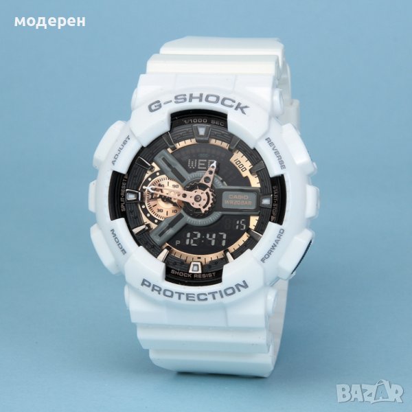 Продавам G SHOCK ga110 бял със златно всичко активно, снимка 1