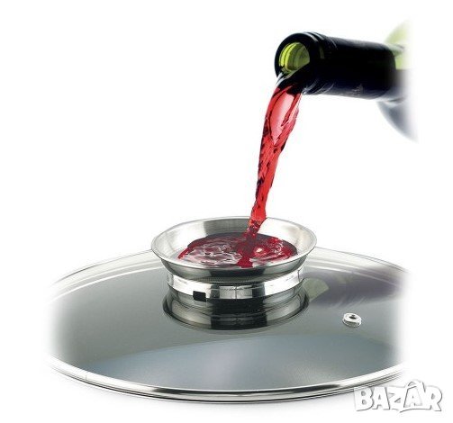 Стъклен капак PENSOFAL с опция за доливане на вино и др. / 28см., снимка 1