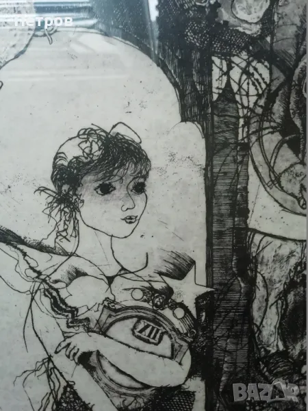 Графика/офорт - Детски сънища  II, снимка 1