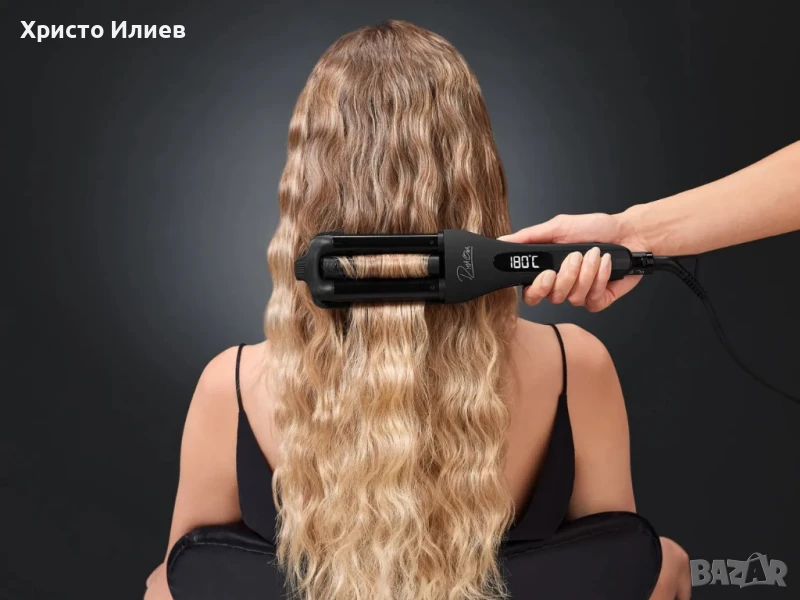 Ретро преса Маша за коса за ретро къдрици с дисплей керамично покритие с кератин Rita Ora, снимка 1