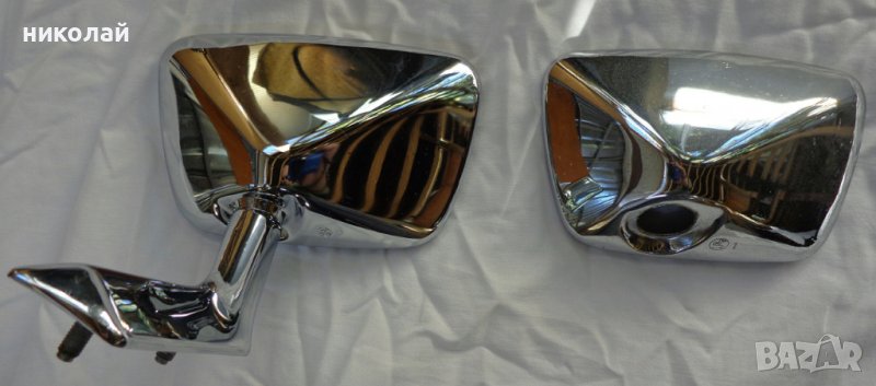 Чисто ново външно ляво никелирано огледало за ретро Мерцедес Бенц W115 модел 1966 -76 год оригинално, снимка 1