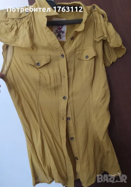 Replay жълта ризка с къс ръкав, S размер, снимка 1