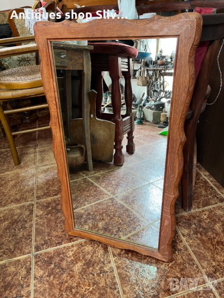Масивно огледало с дървена рамка №1553, снимка 1
