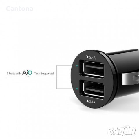 AUKEY CC-S1 Ultrafast 2xUSB car charger AiPower 4.8a 24W, снимка 2 - Зарядни за кола - 38459850