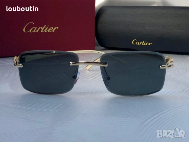 Cartier Мъжки слънчеви очила правоъгълни 3 цвята черни кафяви прозрачни, снимка 7 - Слънчеви и диоптрични очила - 51739017