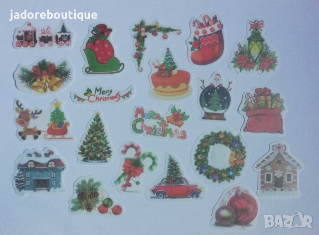 Скрапбук стикери за декорация планер Коледа 1 - 20 бр /комплект 