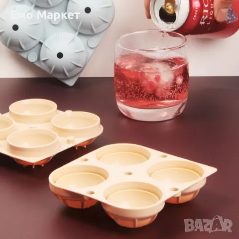 Силиконови формички за лед с форма на четири големи топки, снимка 6 - Други - 49213378