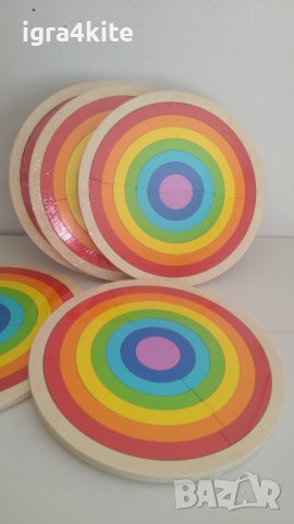 Двойна цветна дървена дъга с табла за поместване Wooden double rainbow, снимка 7 - Образователни игри - 30455577