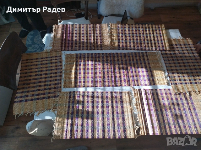 РЕТРО ПОДЛОЖКИ ЗА СЕРВИР. ТРИШЛАЙФЕР ХРАНА НА МАСА--НА БАМБУКОВА ОСНОВА ПАМУЧНО ТЪКАНИ--РАЗНИ ВИДОВЕ, снимка 3 - Антикварни и старинни предмети - 52920528
