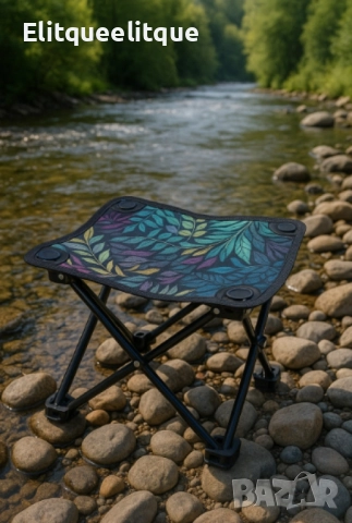 Преносима сгъваема табуретка за къмпинг, туризъм, риболов, плаж