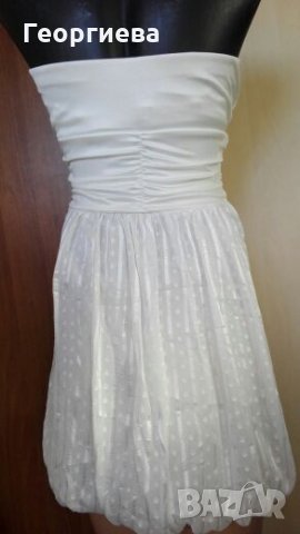 Кокетна бяла рокля 👗💎XS, S, М👗💎арт.110, снимка 5 - Рокли - 26742363