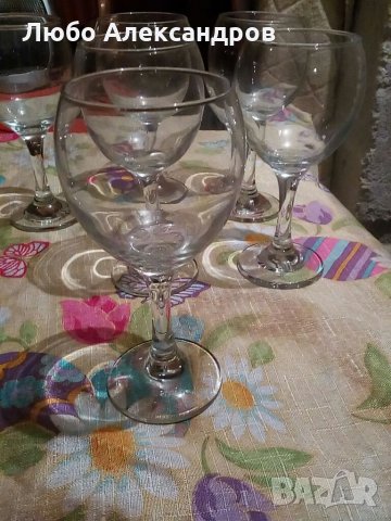 Сервиз кристални чаши за вино., снимка 3 - Чаши - 35616360